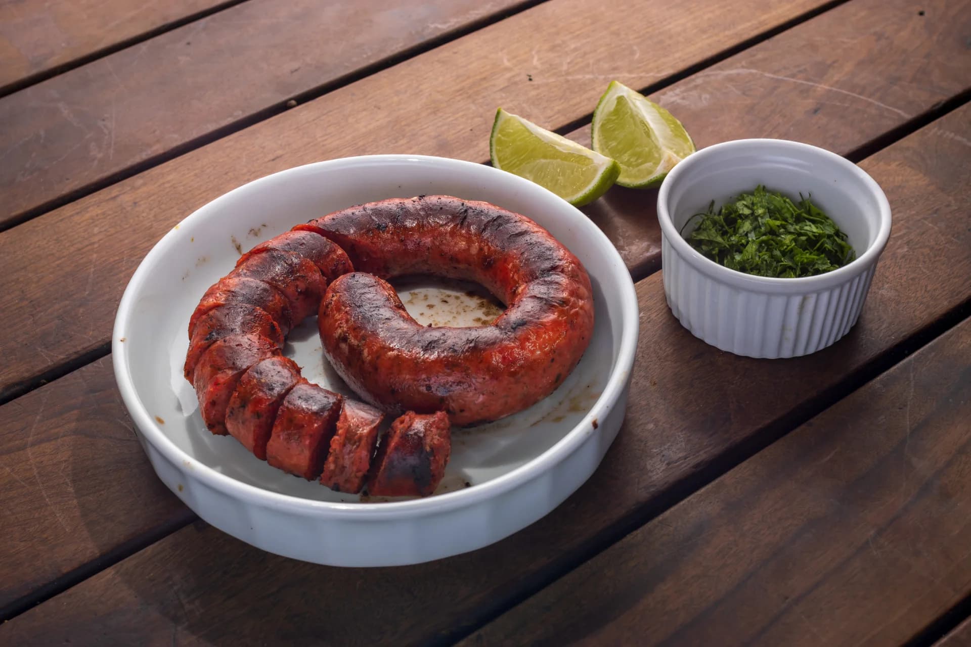 Linguiça artesanal calabresa grelhada da Casa Oliva